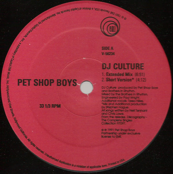 Pet Shop Boys : DJ Culture / Music For Boys (12", Ltd)