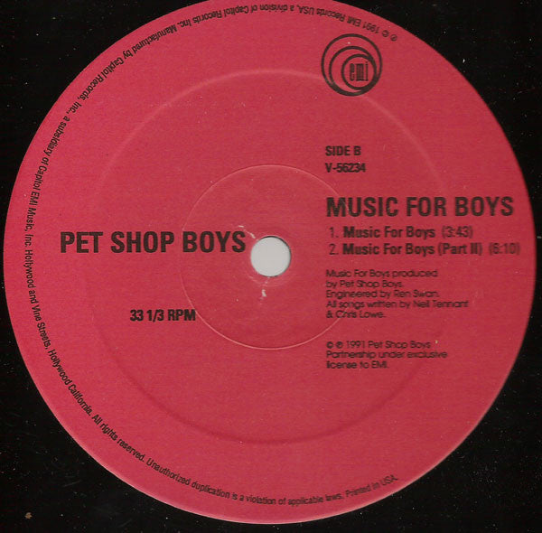 Pet Shop Boys : DJ Culture / Music For Boys (12", Ltd)