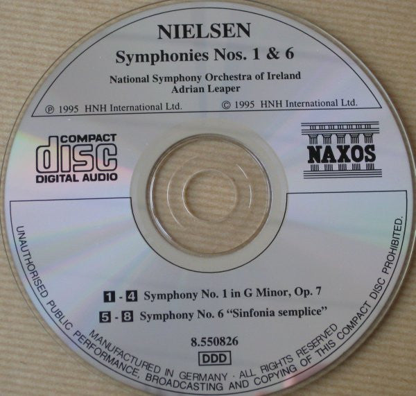 Carl Nielsen - National Symphony Orchestra Of Ireland, Adrian Leaper : Symphonies Nos. 1 And 6 "Sinfonia Semplice" (CD, Album)