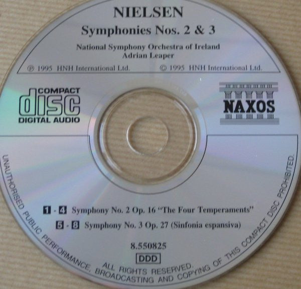 Carl Nielsen : National Symphony Orchestra Of Ireland, Adrian Leaper : Symphonies No. 2 "The Four Temperaments", No. 3 "Sinfonia Espansiva" (CD)