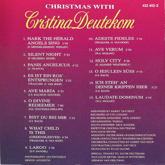 Cristina Deutekom : Christmas With Cristina Deutekom (CD, Album)