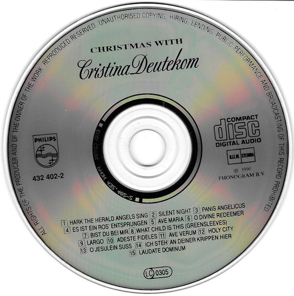 Cristina Deutekom : Christmas With Cristina Deutekom (CD, Album)