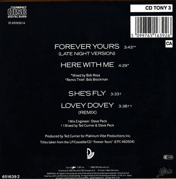 Tony Terry : Forever Yours (CD, Single)
