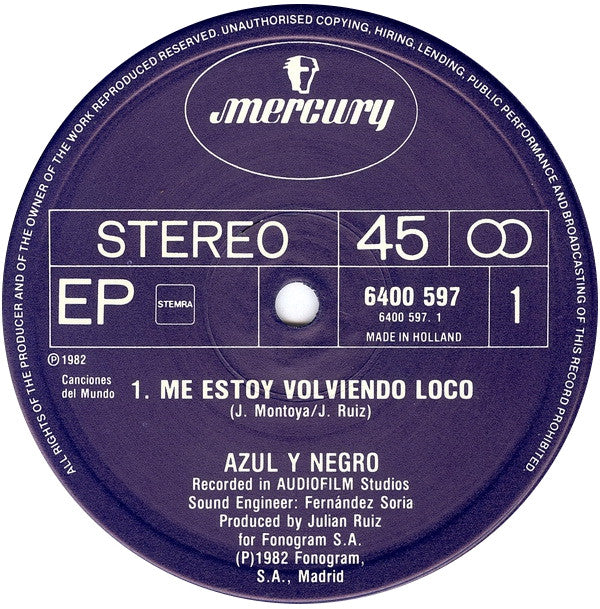 Azul Y Negro : Me Estoy Volviendo Loco (12", EP)