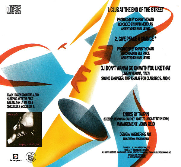 Elton John : Club At The End Of The Street (CD, Single)