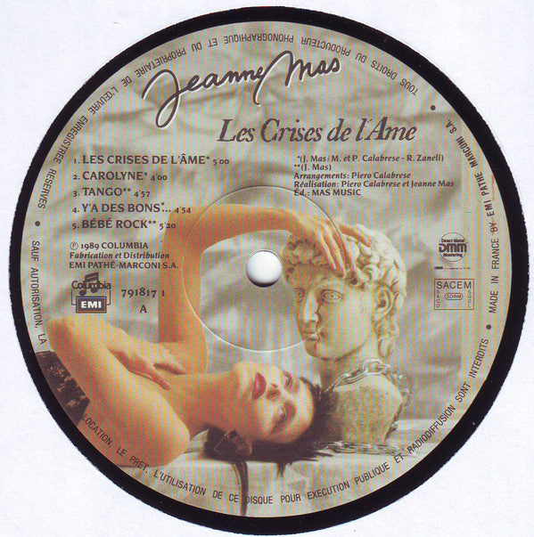 Jeanne Mas : Les Crises De L’ame (LP, Album)
