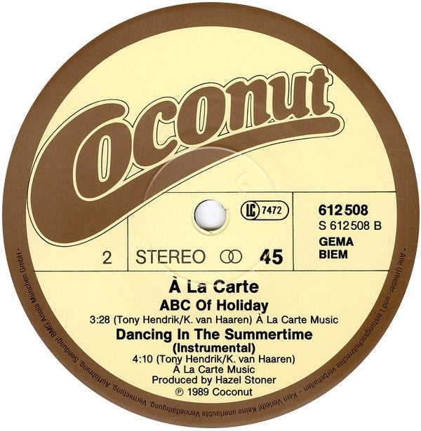 À La Carte & Mungo Jerry : Dancing In The Summertime - Sunshine Hit Collection (12", Maxi, P/Mixed)