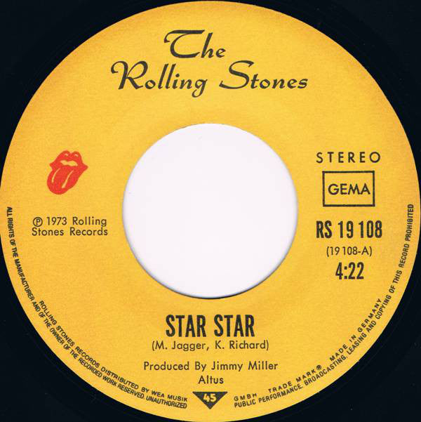 The Rolling Stones : Star Star  (7", Single)