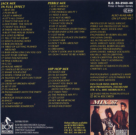 Mirage (12) : Jack Mix In Full Effect (CD, Maxi)