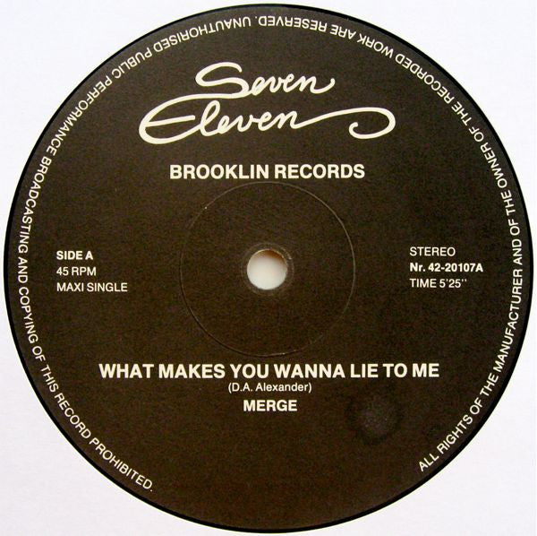 Merge (2) : What Makes You Wanna Lie To Me (12", Maxi)