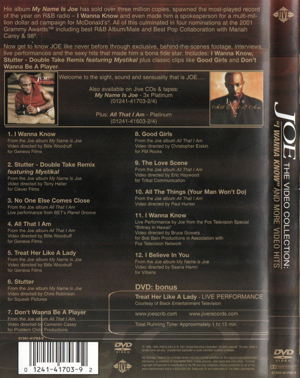 Joe : The Video Collection : "I Wanna Know" And More Video Hits (DVD-V, NTSC)