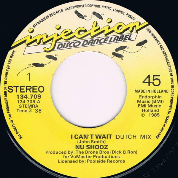 Nu Shooz : I Can't Wait (Dutch Mix) (7")