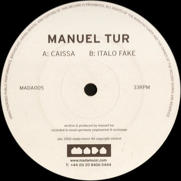 Manuel Tur : Caissa / Italo Fake (12")