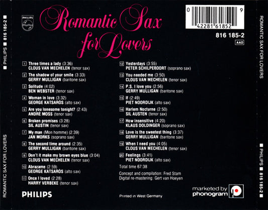 Various : Romantic Sax For Lovers (CD, Comp)