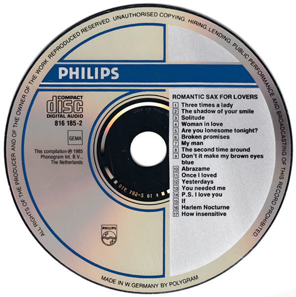 Various : Romantic Sax For Lovers (CD, Comp)