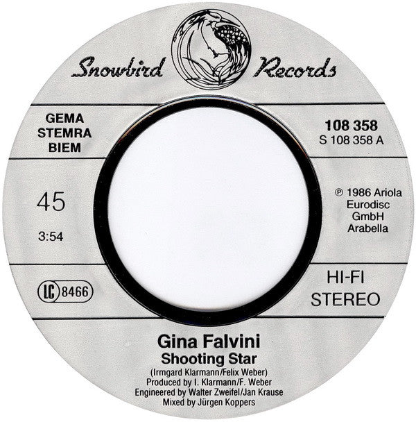 Gina Falvini : Shooting Star (7", Single)