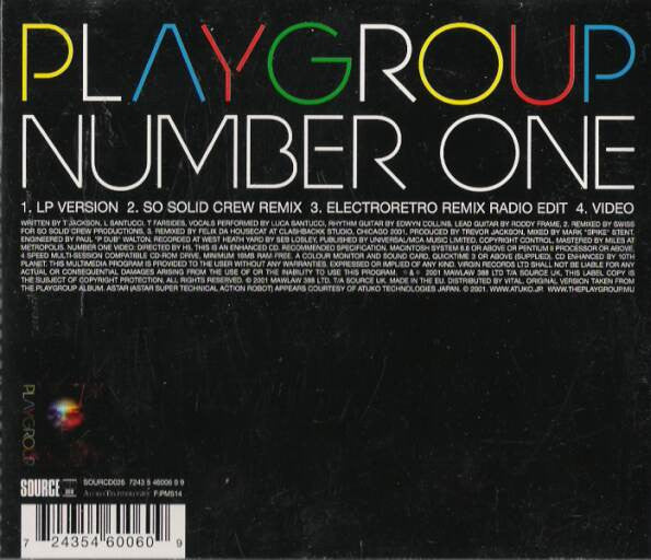 Playgroup : Number One (CD, Single, Enh)
