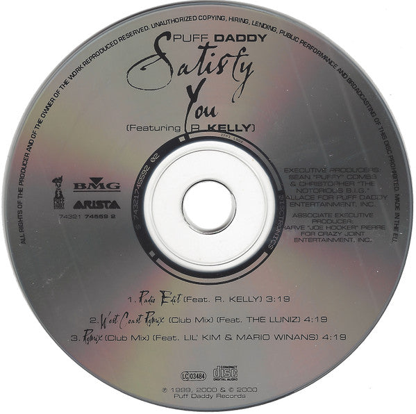 Puff Daddy Featuring R. Kelly : Satisfy You (CD, Single)