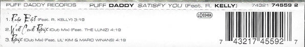 Puff Daddy Featuring R. Kelly : Satisfy You (CD, Single)
