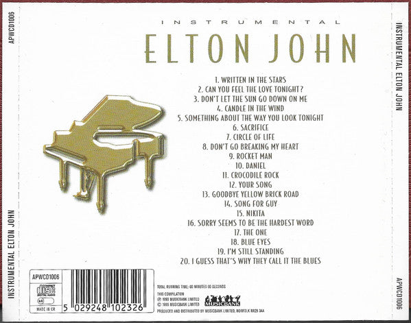 Pierre Vangelis : Instrumental Elton John (CD, Comp, RE)