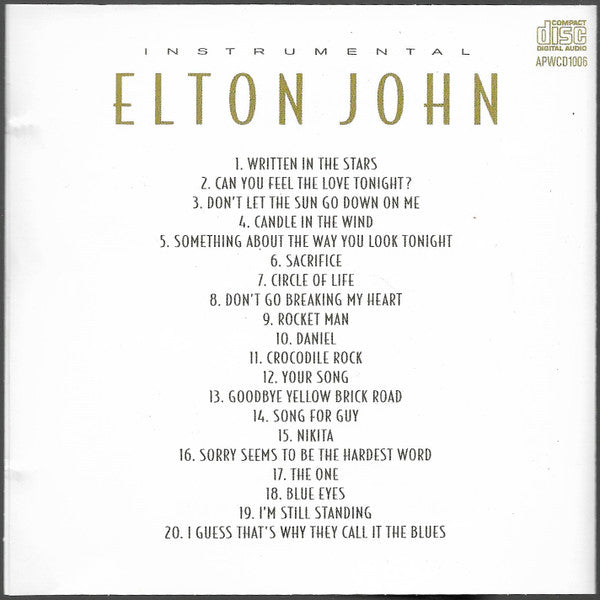 Pierre Vangelis : Instrumental Elton John (CD, Comp, RE)