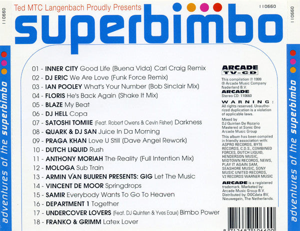 Quinten de Rozario : Superbimbo (CD, Comp, Mixed)