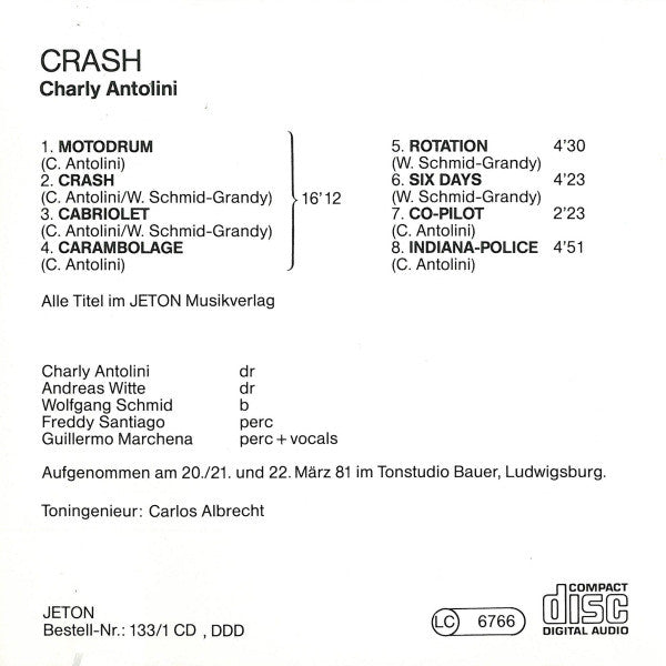 Charly Antolini : Crash (CD, Album)