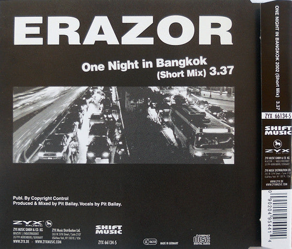 Erazor : One Night In Bangkok (CD, Single)