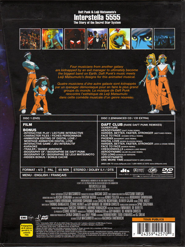 Daft Punk : Interstella 5555: The 5tory Of The 5ecret 5tar 5ystem (DVD-V, PAL + CD, Comp, Enh + Ltd)