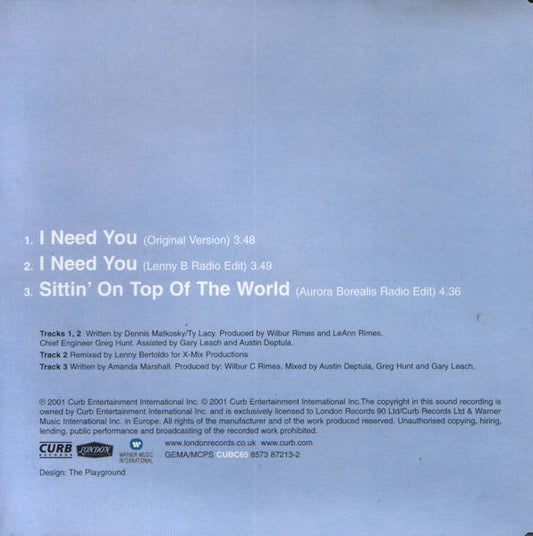 LeAnn Rimes : I Need You (CD, Single)
