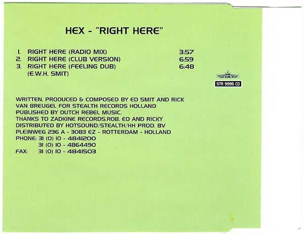 Hex (8) : Right Here (CD, Maxi)