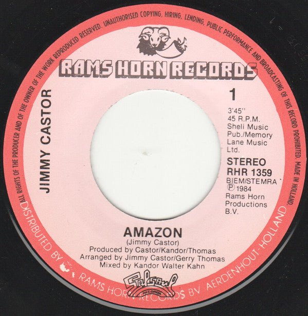 Jimmy Castor : Amazon (7", Single)