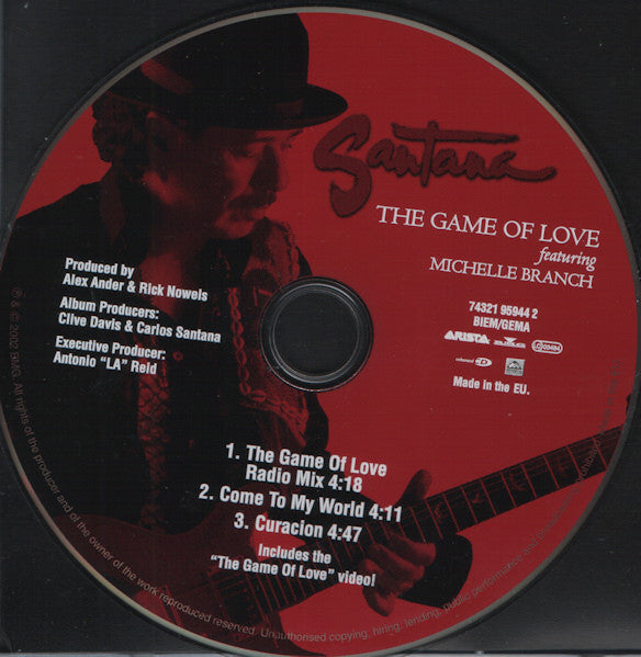 Santana Featuring Michelle Branch : The Game Of Love (CD, Single, Enh)