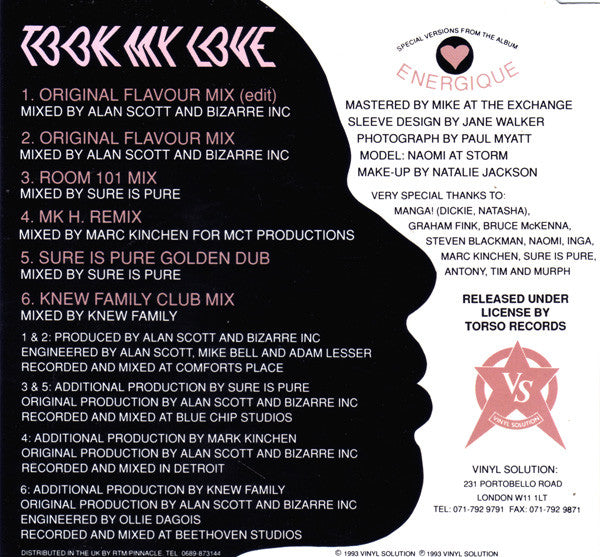 Bizarre Inc Featuring Angie Brown : Took My Love (CD, Maxi)