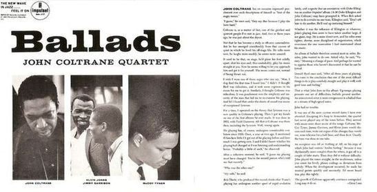 The John Coltrane Quartet With McCoy Tyner, Jimmy Garrison And Elvin Jones : Ballads (CD, Album, RE, RM)