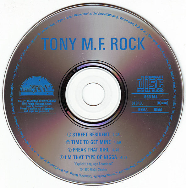 Tony Rock : Street Resident (CD, Maxi)