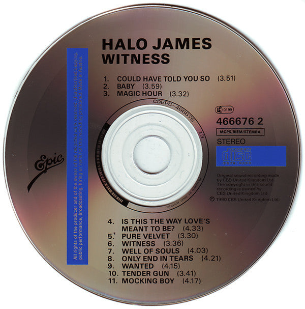 Halo James : Witness (CD, Album)