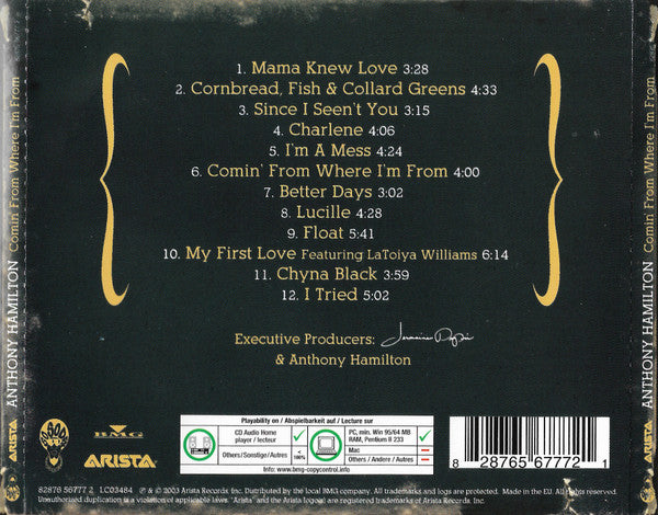 Anthony Hamilton : Comin' From Where I'm From (CD, Album, Copy Prot.)