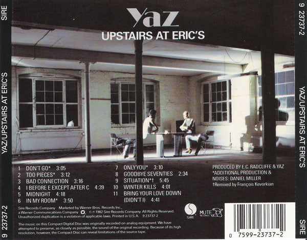 Yazoo : Upstairs At Eric's (CD, Album, RE, SRC)