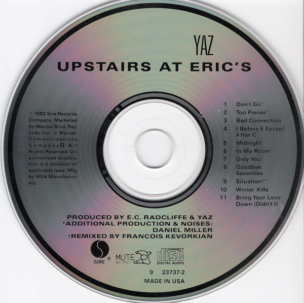 Yazoo : Upstairs At Eric's (CD, Album, RE, SRC)