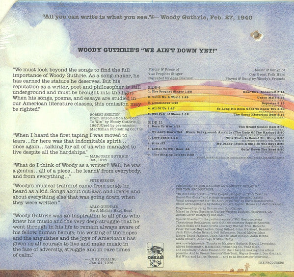 Jess Pearson With Woody's Friends : Woody Guthrie's "We Ain't Down Yet' (LP, Comp)