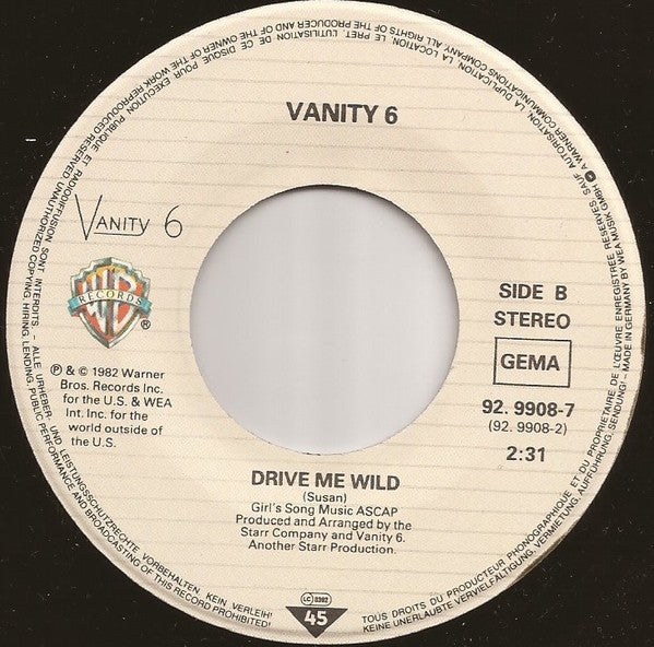Vanity 6 : Nasty Girl (7", Single)
