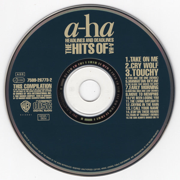 a-ha : Headlines And Deadlines (The Hits Of A-ha) (CD, Comp)