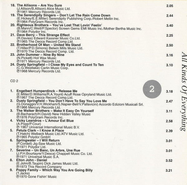 Various : All Kinds Of Everything (CD, Comp)