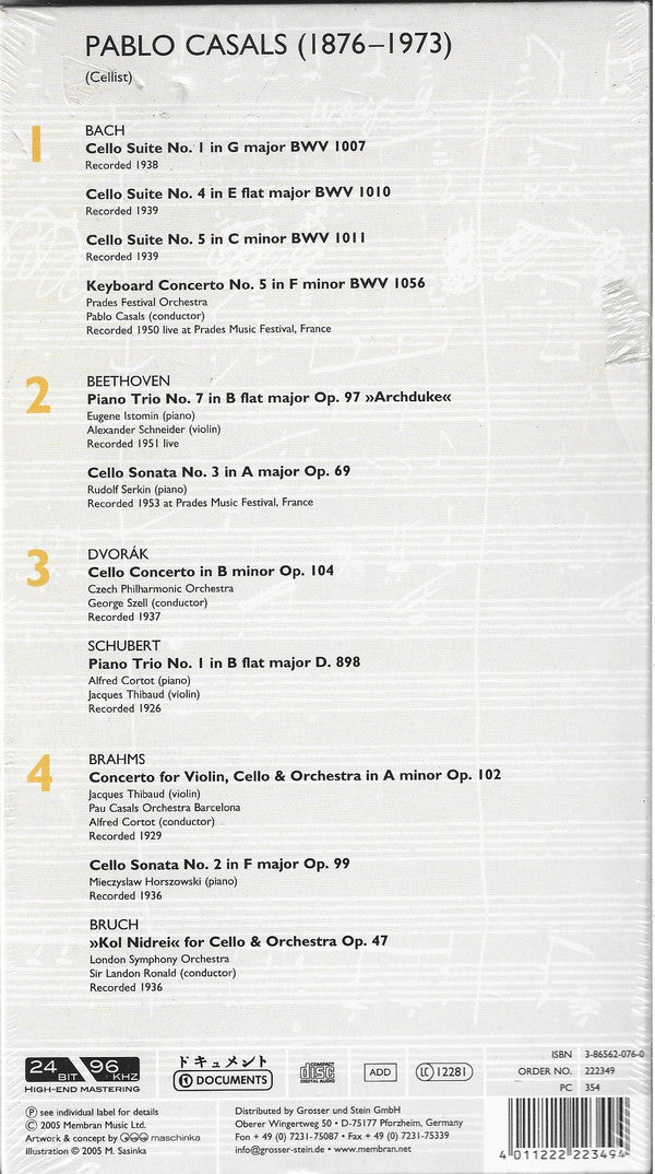 Pablo Casals : Pablo Casals (4xCD, Comp)