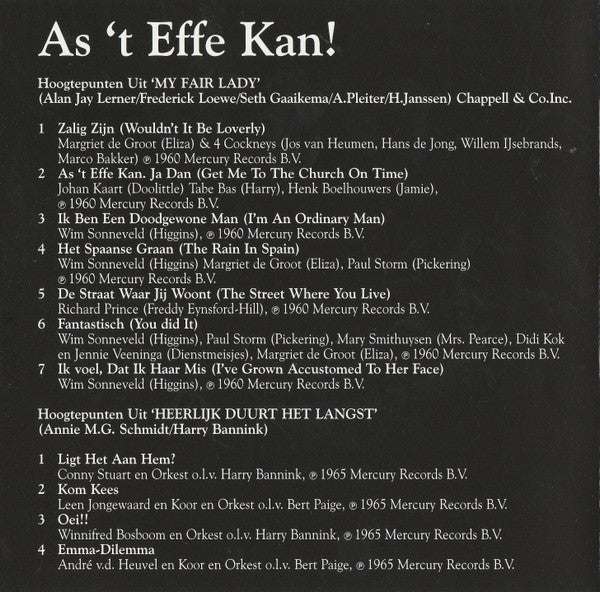 Various : As 't Effe Kan (CD, Comp)