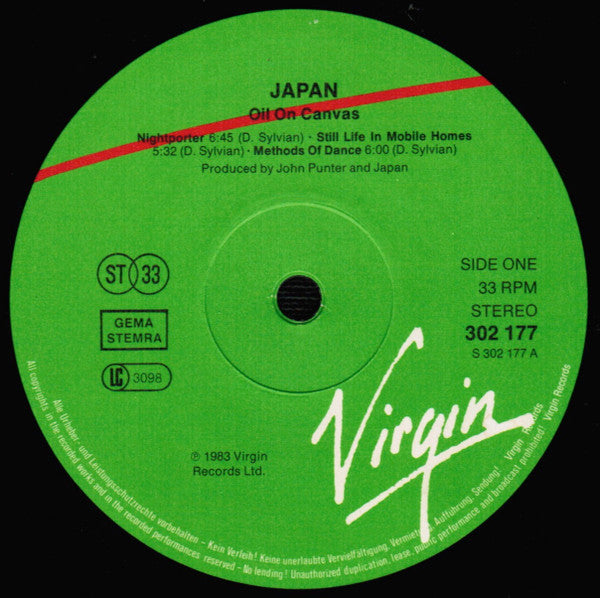 Japan : Oil On Canvas (2xLP, Album, Gat)