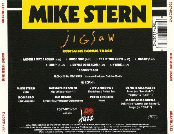 Mike Stern : Jigsaw (CD, Album)