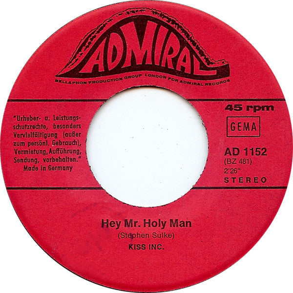 Kiss Inc. : Hey Mr. Holy Man (7", Single)