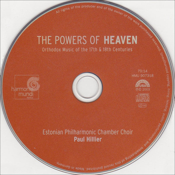 Estonian Philharmonic Chamber Choir • Paul Hillier : The Powers Of Heaven (CD, Album)